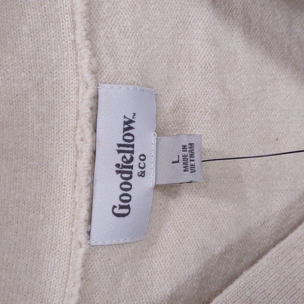 Goodfellow & Co Cream, Size L,Cardigan with Button Accents - Picture 3 of 17